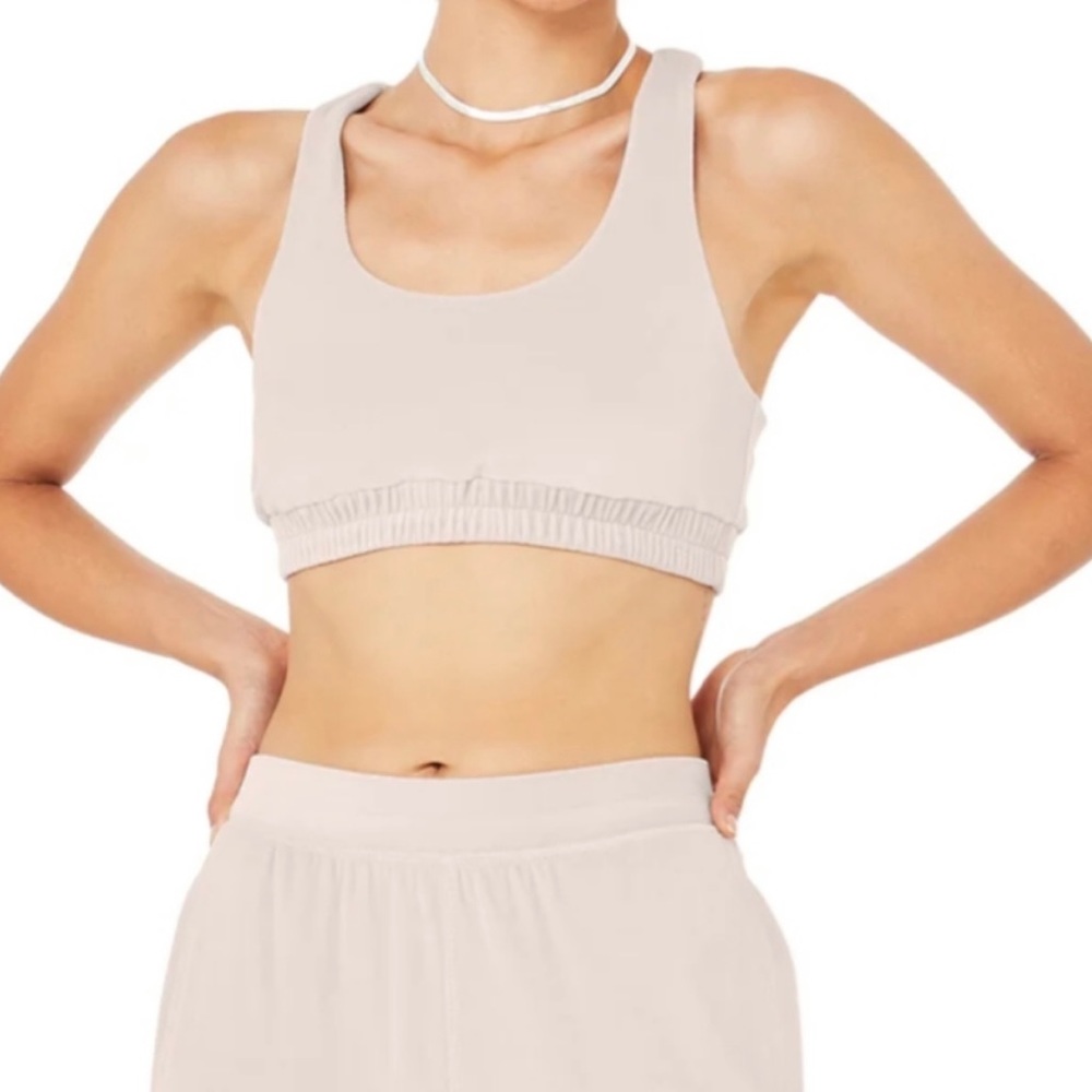 ALO velour glimmer bra